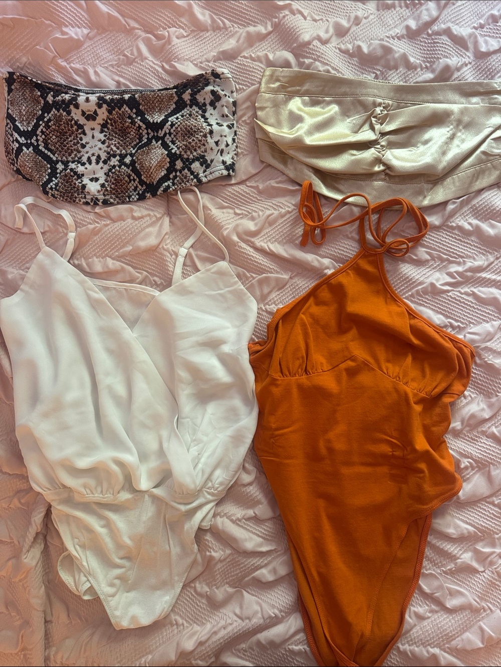 SHEIN Bodysuit Bandeau Crop Top Bundle S-M